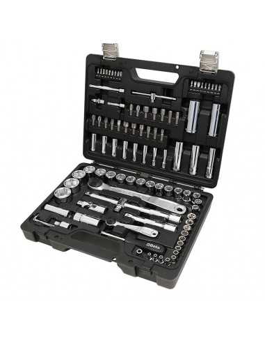 BETA ZESTAW NASADEK SZEŚCIOKĄTNYCH Z GNIAZDEM 1/4" + 1/2" I KOŃCÓWEK WKRĘTAKOWYCH BETA EASY Z AKCESORIAMI, 98 SZTUK