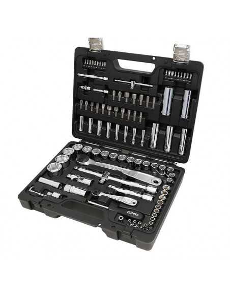 BETA ZESTAW NASADEK SZEŚCIOKĄTNYCH Z GNIAZDEM 1/4" + 1/2" I KOŃCÓWEK WKRĘTAKOWYCH BETA EASY Z AKCESORIAMI, 98 SZTUK