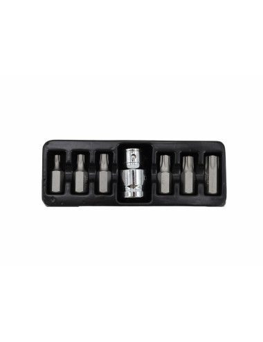 AWTOOLS KOŃCÓWKI TORX 7cz. T25-T55 + ADAPTER BLACK LINE