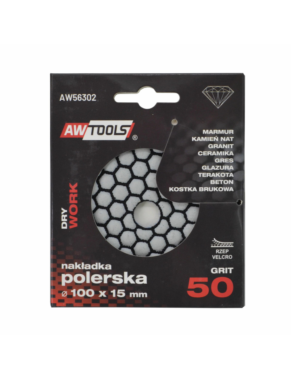 AWTOOLS NAKŁADKA POLERSKA 100mm GR. 50 S NA SUCHO
