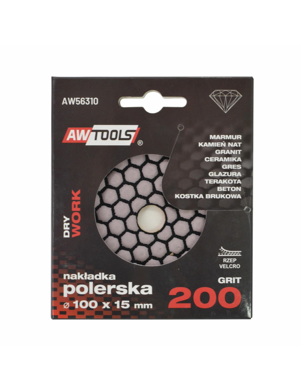 AWTOOLS NAKŁADKA POLERSKA 100mm GR. 200 S NA SUCHO