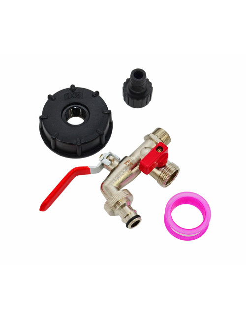 AWTOOLS KRAN OGRODOWY DO ZBIORNIKA CYNK NIK. PODWÓJNY 1/2" GZ 2x3/4" MAUZER