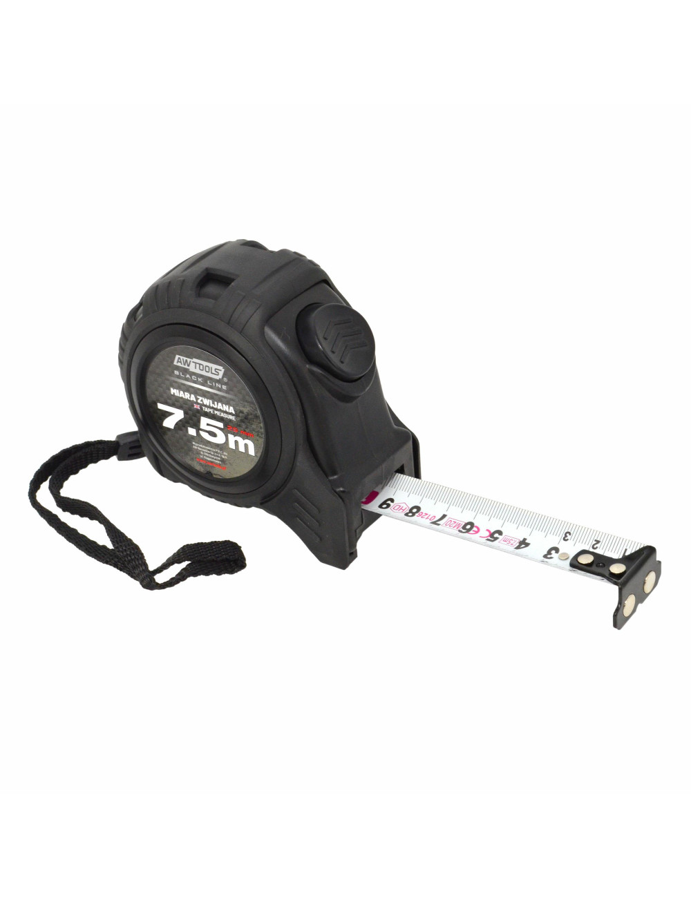 AWTOOLS MIARA ZWIJANA MAGNETYCZNA 7,5m x 25mm ABS 1-AUTO STOP