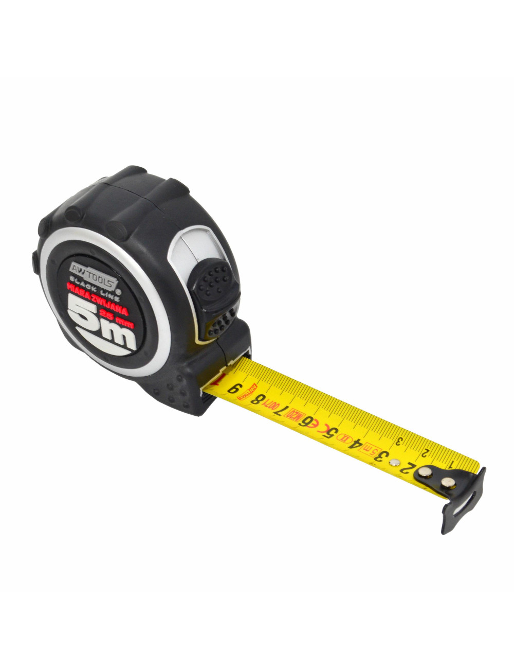 AWTOOLS MIARA ZWIJANA DWUSTRONNA 5m x 25mm ABS TPR 1-STOP