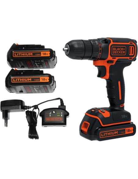 BLACK+DECKER WIERTARKO-WKRĘTARKA 18V 2x1.5Ah  BDCDC18B