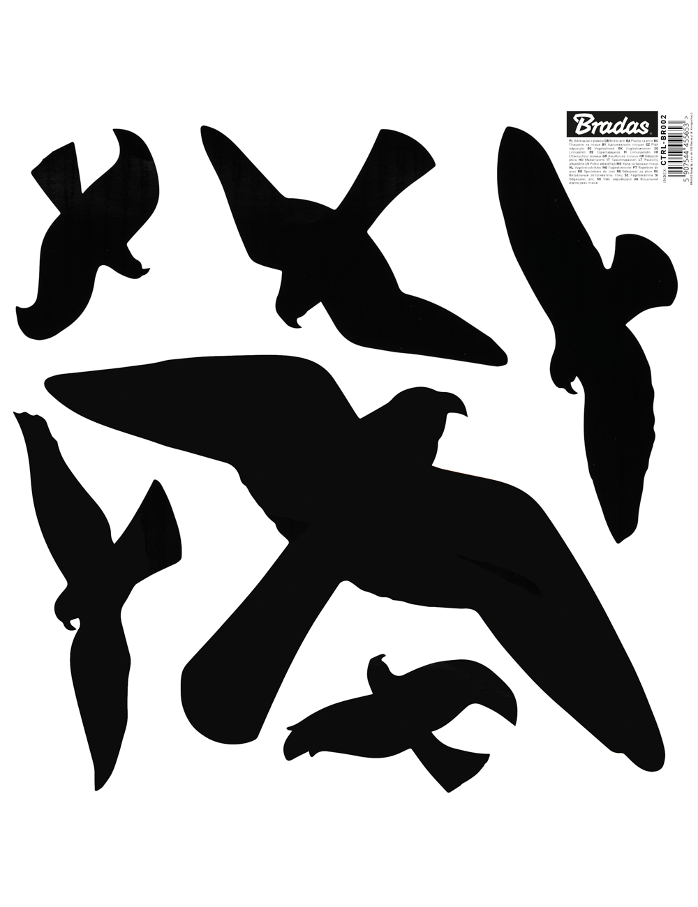 NAKLEJKI DO ODSTRASZANIA PTAKÓW DUŻE 6szt. 10 ARKUSZY SCARE