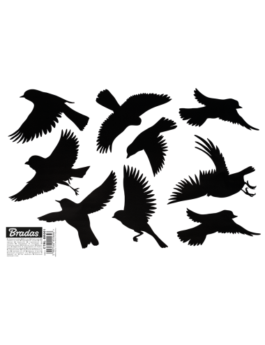 NAKLEJKI DO ODSTRASZANIA PTAKÓW MAŁE 9szt. 10 ARKUSZY SCARE