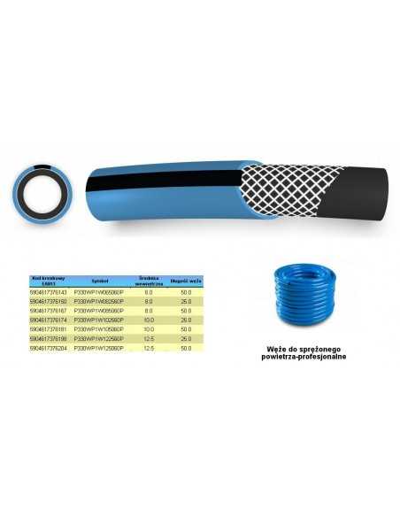 WĄŻ DO SPRĘŻONEGO POWIETRZA FI  12,5mm x 50m, NIEBIESKI, PROFESIONALNY