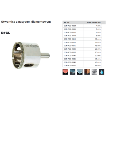 DREL KORONA 30mm NASYP DIAMENTOWY