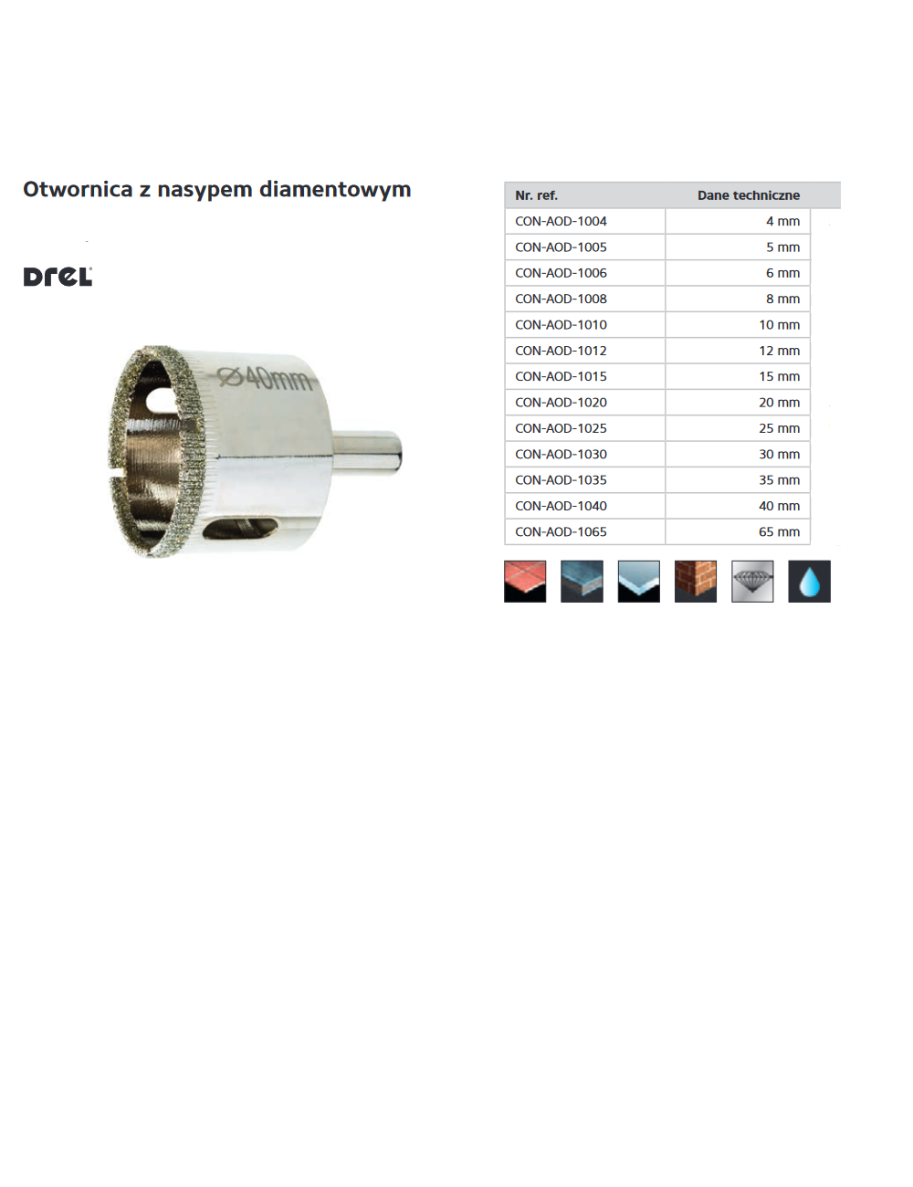 DREL KORONA 30mm NASYP DIAMENTOWY