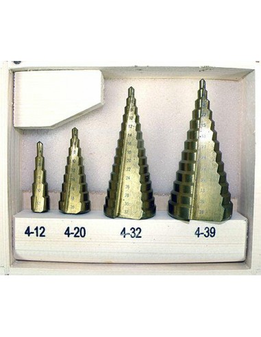 WIERTŁO STOPNIOWE KOMPLET 4szt. /4-39mm