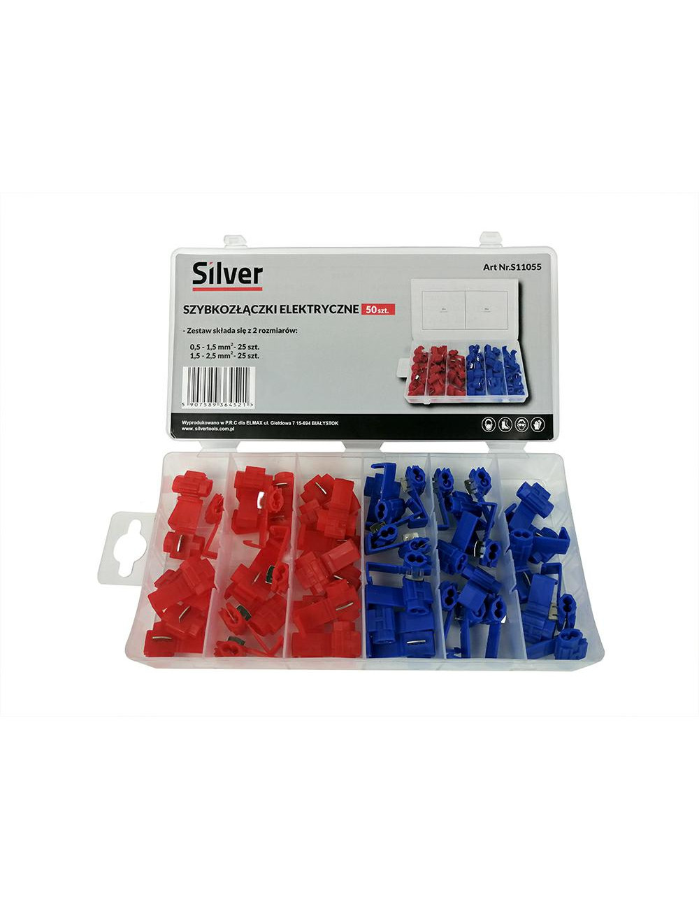 SZYBKOZŁĄCZA ELEKTRYCZNE 0,5-2,5 50szt. SILVER