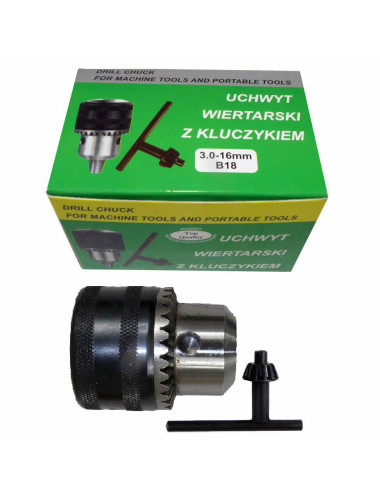 GŁÓWKA WIERTARKI 16mm B18 KLUCZYK SILVER