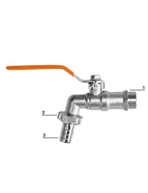 KRAN KULOWY 3/4" GZ 1" NA WĄŻ 3/4"
