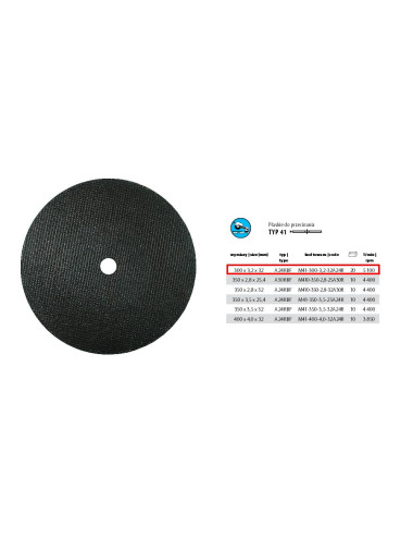 TARCZA METAL INCOFLEX 300*3,2*32 .