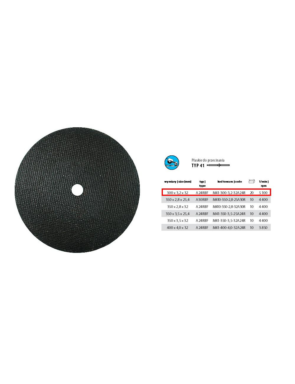 TARCZA METAL INCOFLEX 300*3,2*32 .