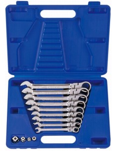 KING TONY ZESTAW KLUCZY PŁASKO-OCZKOWYCH 8-19mm Z GRZECHOTKĄ I PRZEGUBEM /13szt.