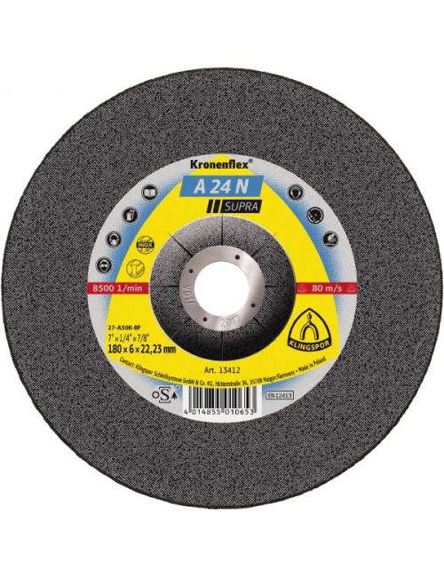 KLINGSPOR TARCZA SZLIF.230mm x 6,0mm x 22,2mm A24N Supra INOX