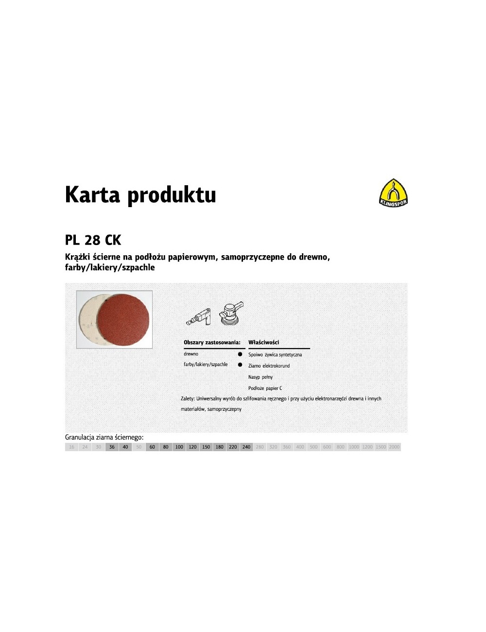 KLINGSPOR KRĄŻEK 125 PL28CK 50szt. 100