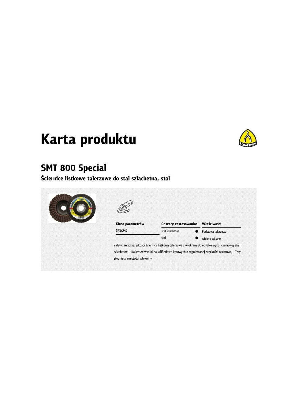 KLINGSPOR ŚCIERNICA LISTKLINGSPOR SMT800 125 SPEC.MEDIUM WŁÓKNINA