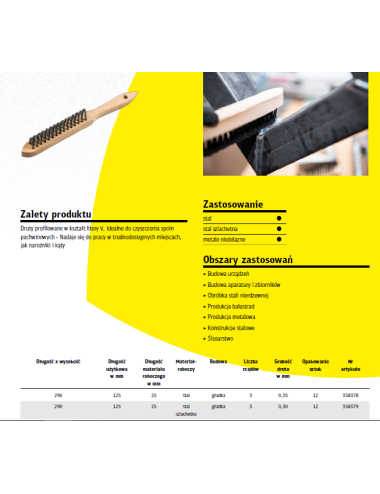 KLINGSPOR SZCZOTKA DO SPAWÓW PACHWINOWYCH BHK600 DRUT NIERDZEWNY