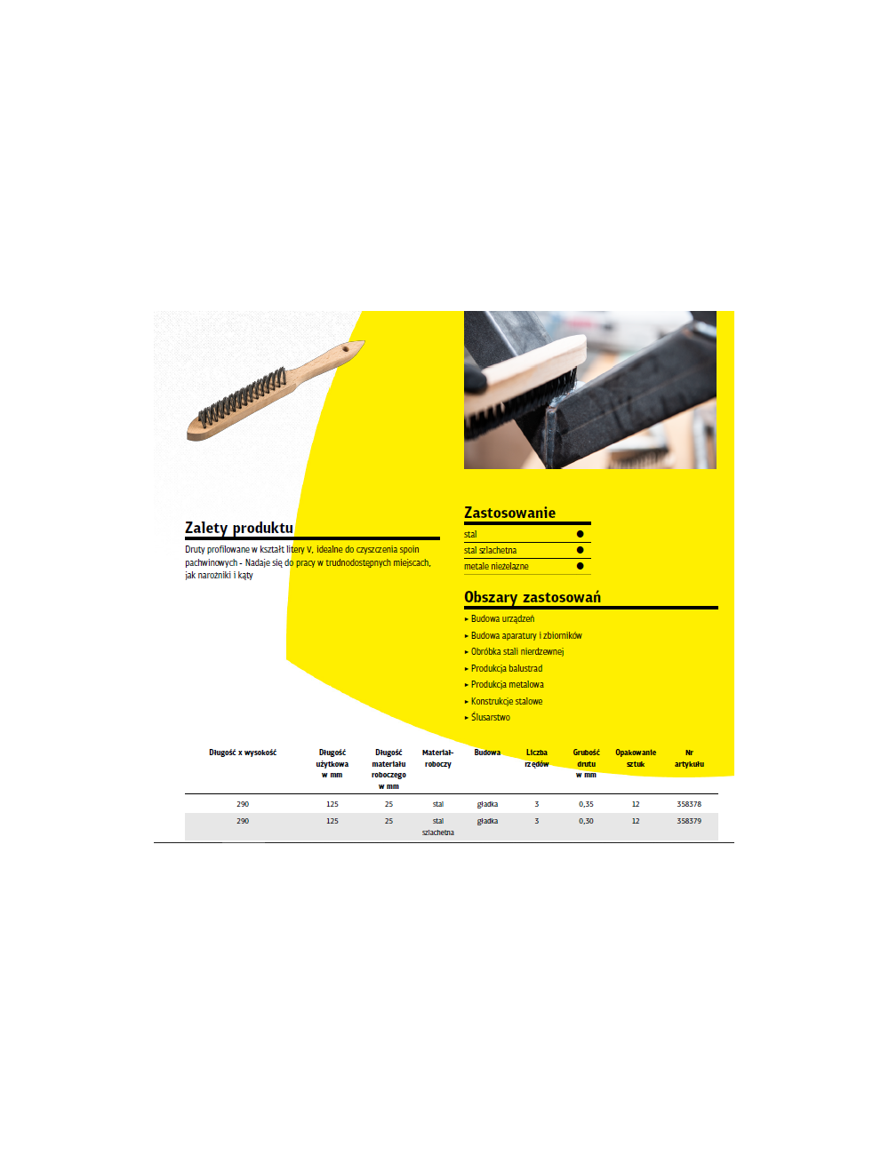 KLINGSPOR SZCZOTKA DO SPAWÓW PACHWINOWYCH BHK600 DRUT NIERDZEWNY