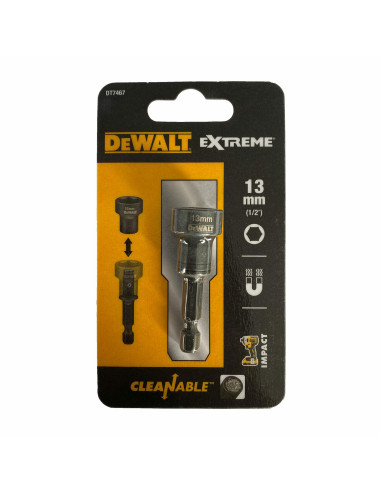 DEWALT KOŃCÓWKA Z NASADKĄ 13mm UDAROWA SAMOCZYSZCZĄCA