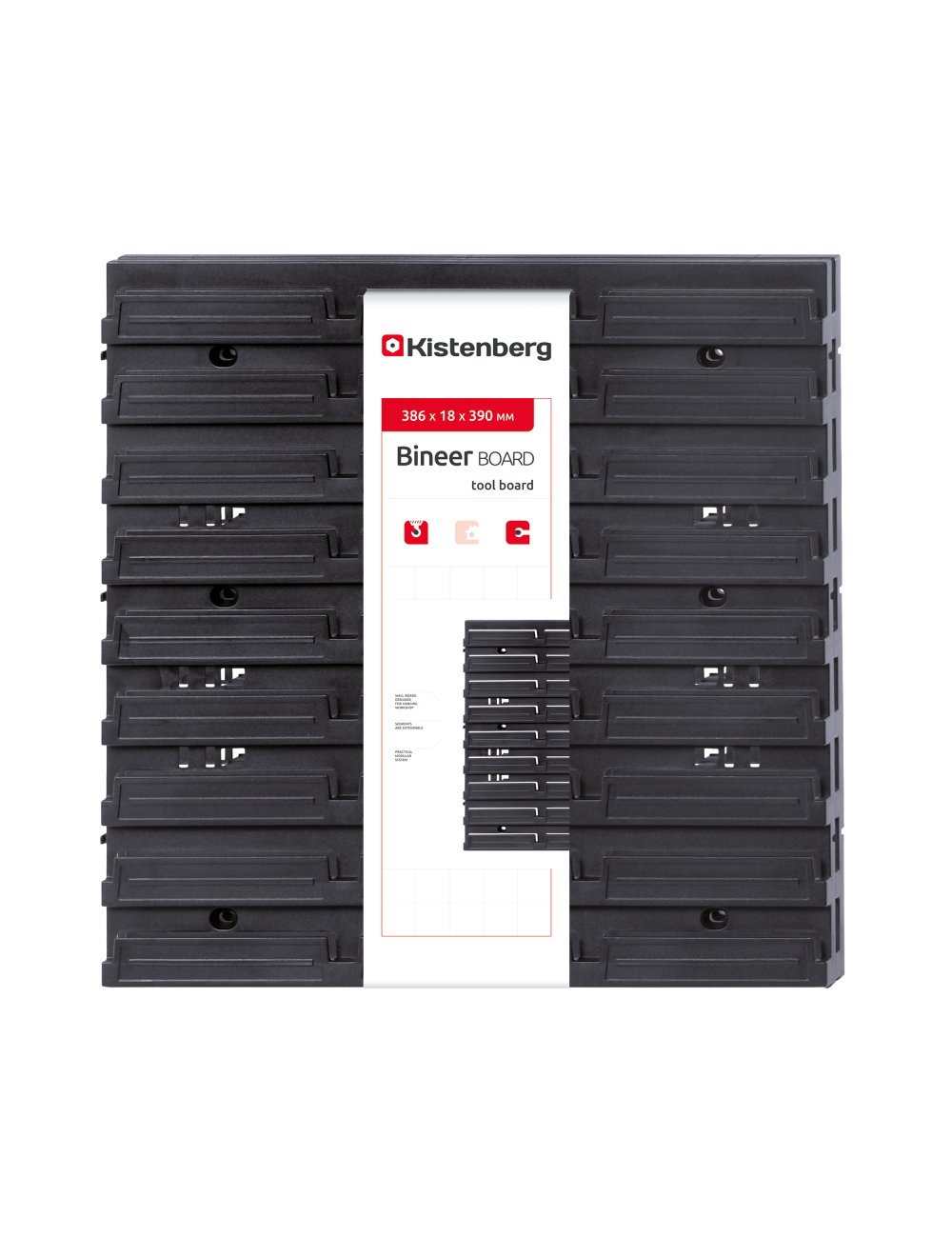 KISTENBERG TABLICA NARZĘDZ. BINEER BOARD CZARNA 386x18x390mm