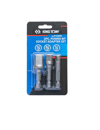 KING TONY KOŃCÓWKA ŚRUB.UCH.NASADEK KOMPLET 3szt. 1 4-3 8-1 2