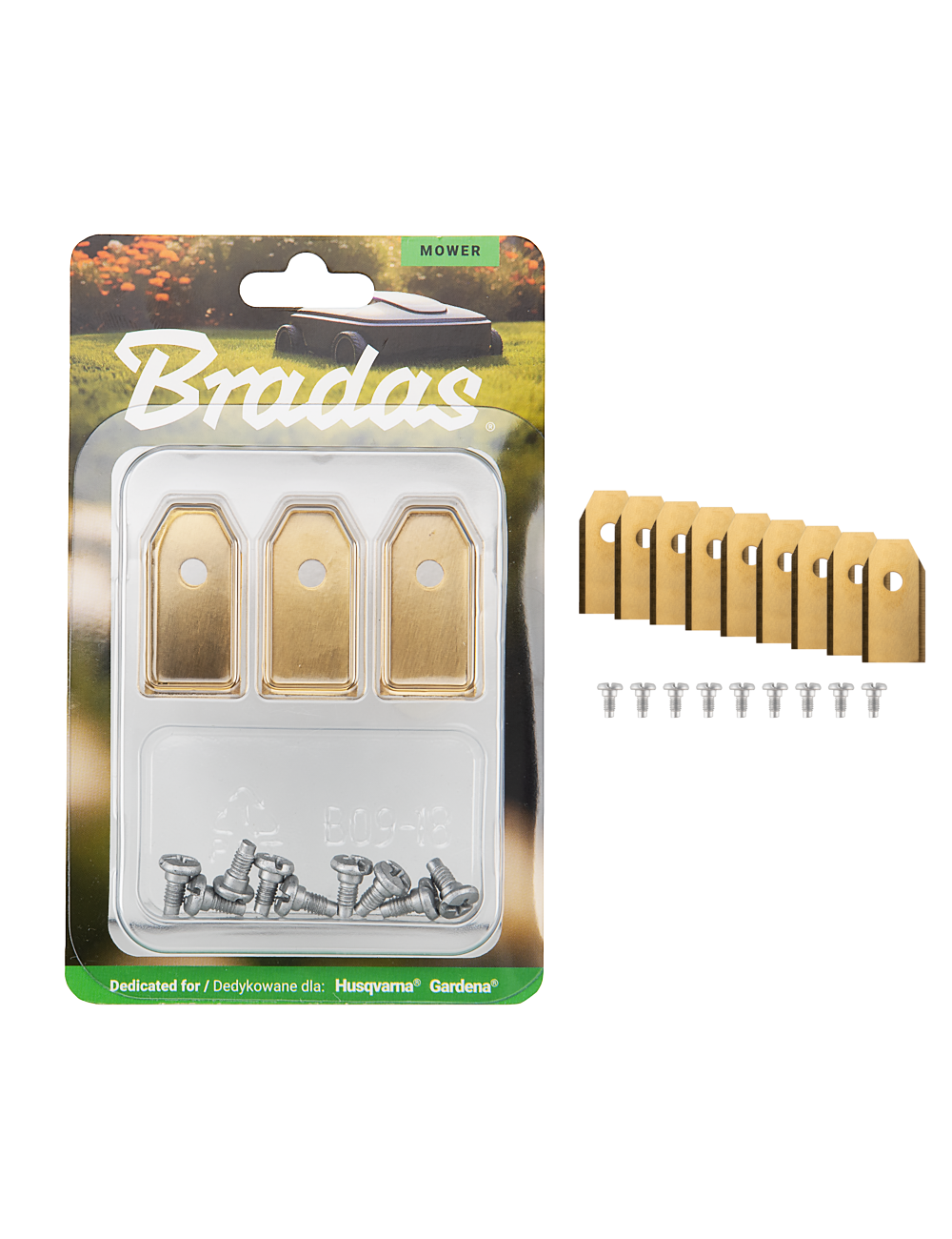 NOŻE DO ROBOTÓW KOSZĄCYCH HUSQVARNA GARDENA 9szt. TITAN GOLD