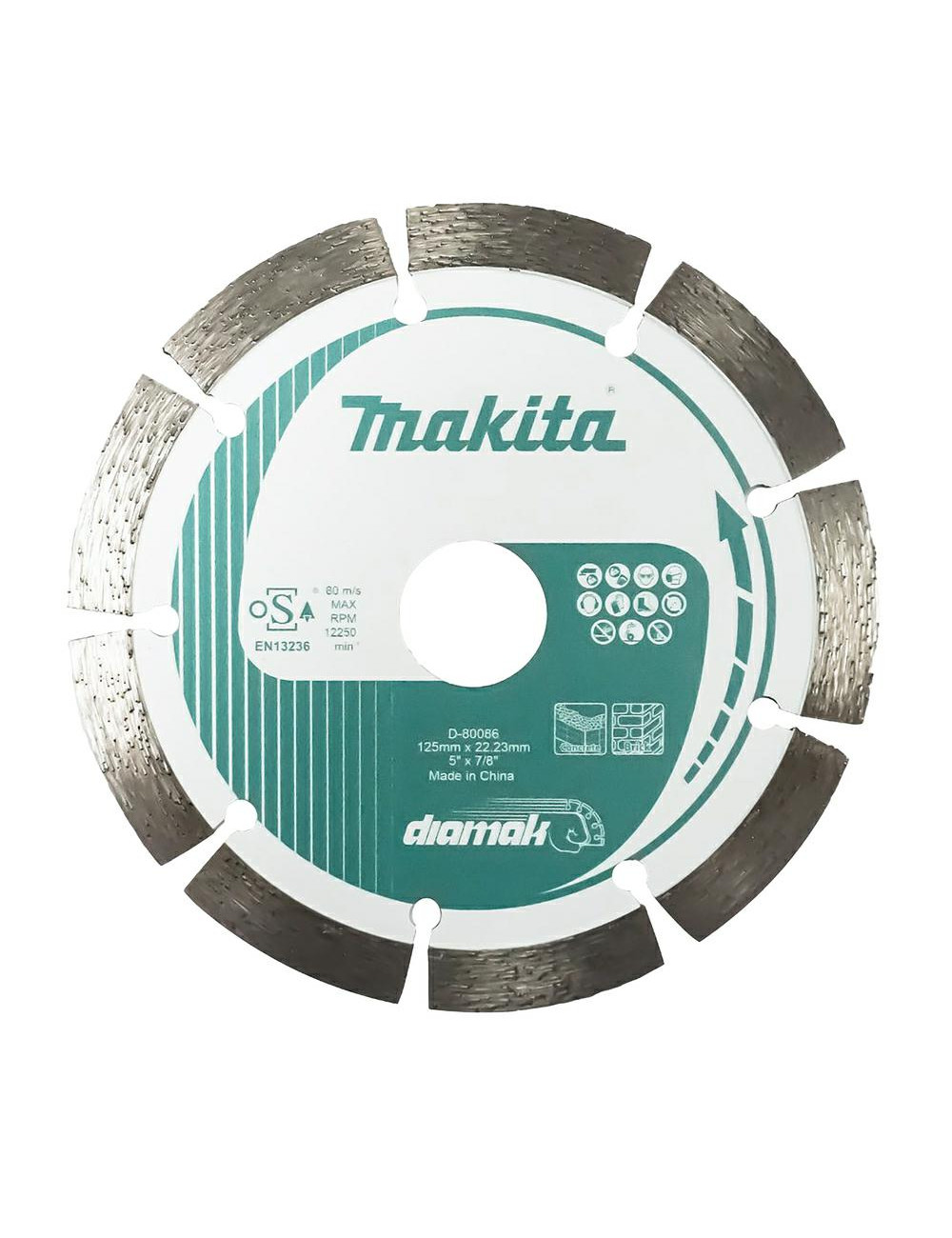 MAKITA TARCZA DIAMENTOWA 125x22,23mm SEGMENT (NA SUCHO) BETON, CEGŁA, MARMUR