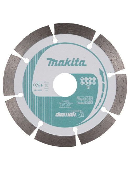 MAKITA TARCZA DIAMENTOWA 115x22,23mm SEGMENT (NA SUCHO) BETON, CEGŁA, MARMUR