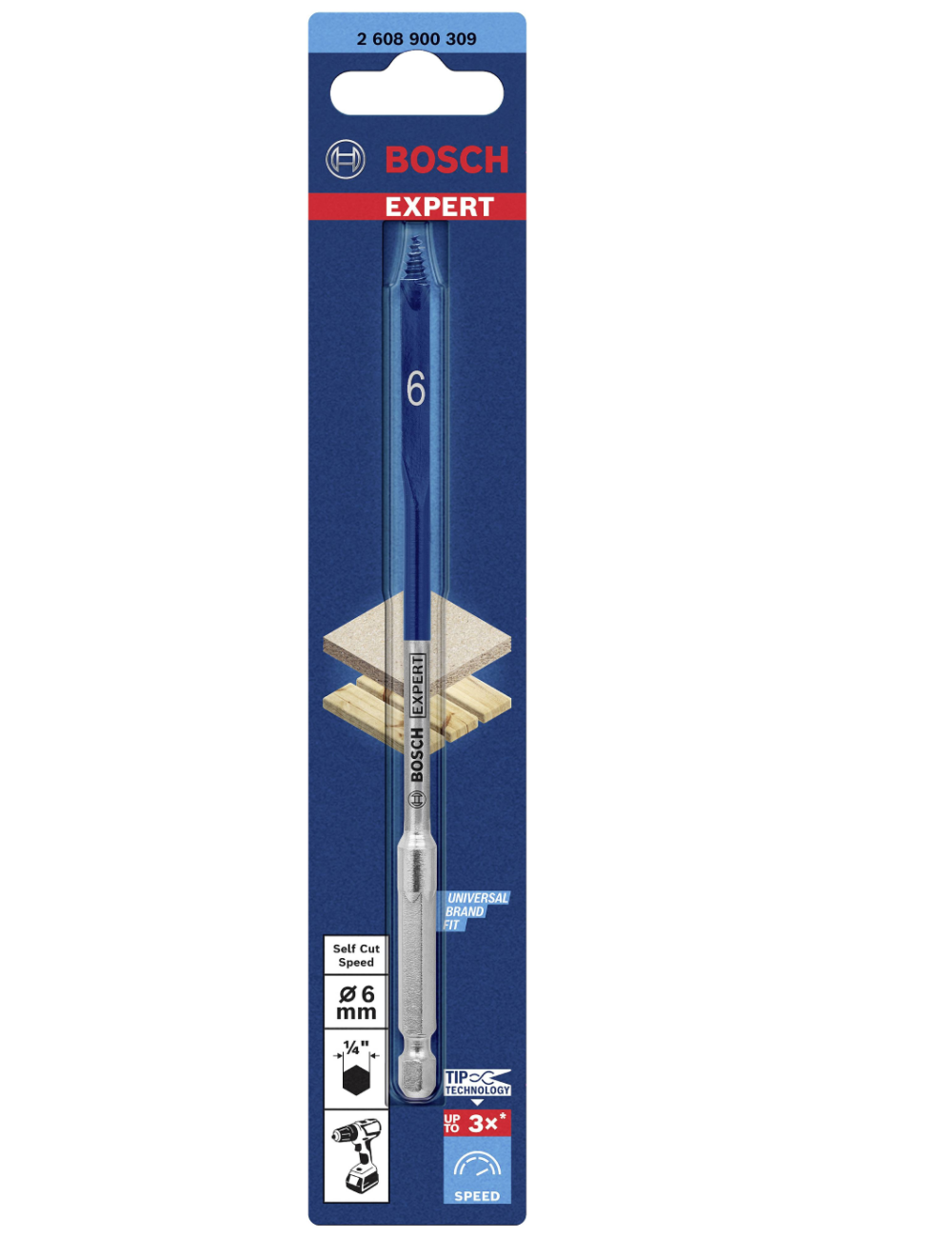 BOSCH WIERTŁO ŁOPATKOWE 6mm x 152mm SELFCUT EXPERT