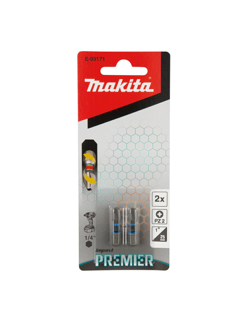 MAKITA KOŃCÓWKA WKRĘTAKOWA PZ2-25mm 2szt. IMPACT PREMIER