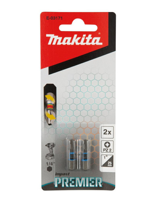 MAKITA KOŃCÓWKA WKRĘTAKOWA PZ2-25mm 2szt. IMPACT PREMIER