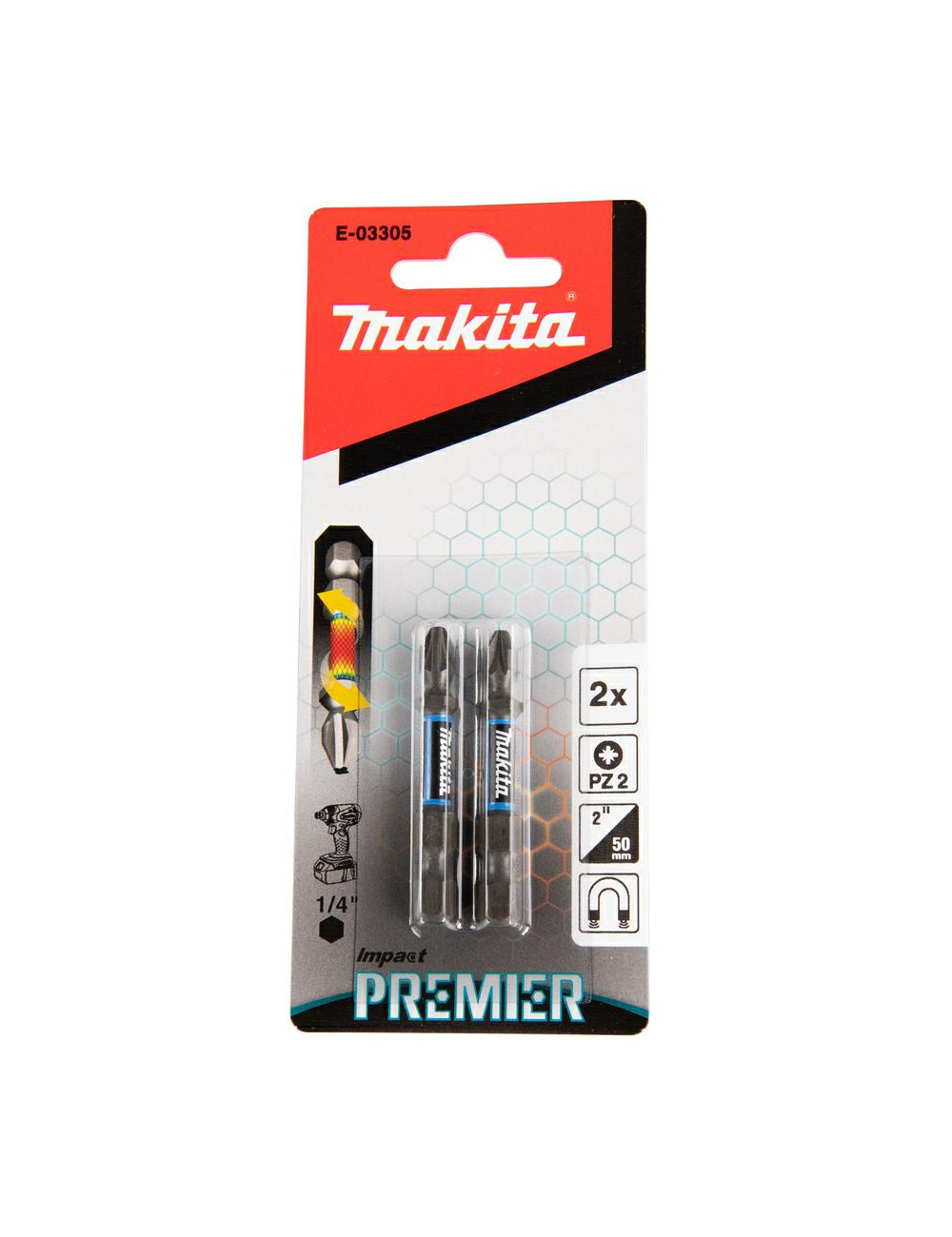 MAKITA KOŃCÓWKA WKRĘTAKOWA PZ2-50mm 2szt. IMPACT PREMIER