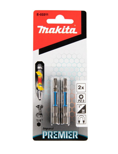 MAKITA KOŃCÓWKA WKRĘTAKOWA PZ3-50mm 2szt. IMPACT PREMIER