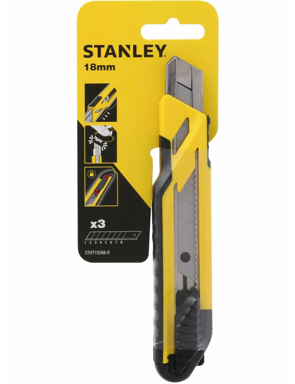 STANLEY NOŻYK 18mm +3szt. OSTANLEY ŁAM. PLASTIK