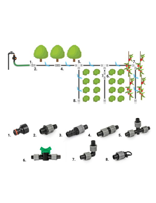 ZESTAW AKCESORIÓW DO TAŚMY KROPLUJĄCEJ 16mm 24szt.