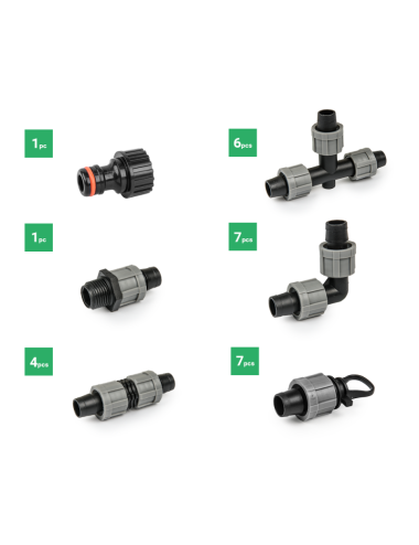 ZESTAW AKCESORIÓW DO TAŚMY KROPLUJĄCEJ 16mm 26szt.
