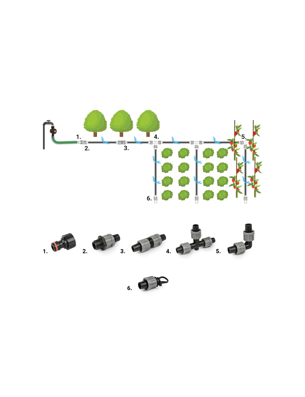 ZESTAW AKCESORIÓW DO TAŚMY KROPLUJĄCEJ 16mm 26szt.
