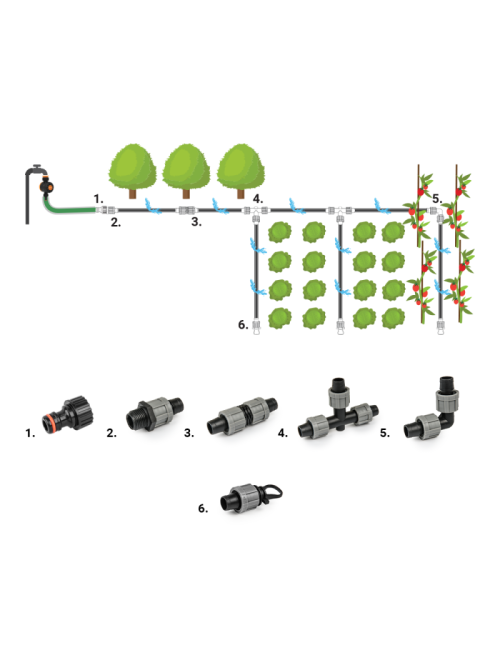 ZESTAW AKCESORIÓW DO TAŚMY KROPLUJĄCEJ 16mm 26szt.