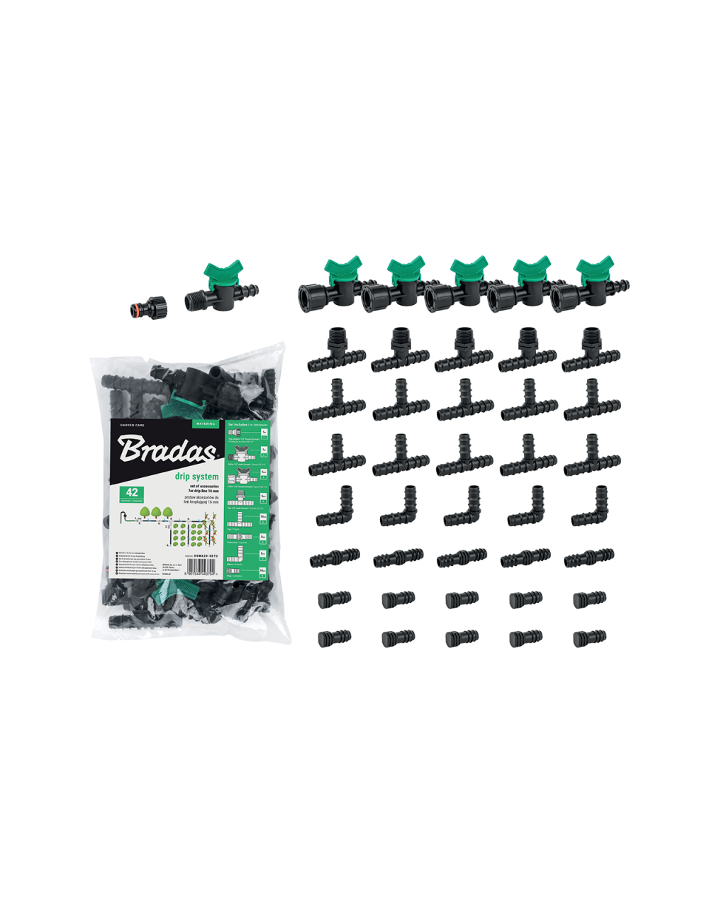 ZESTAW AKCESORIÓW DO LINII KROPLUJĄCEJ 16mm 42szt.