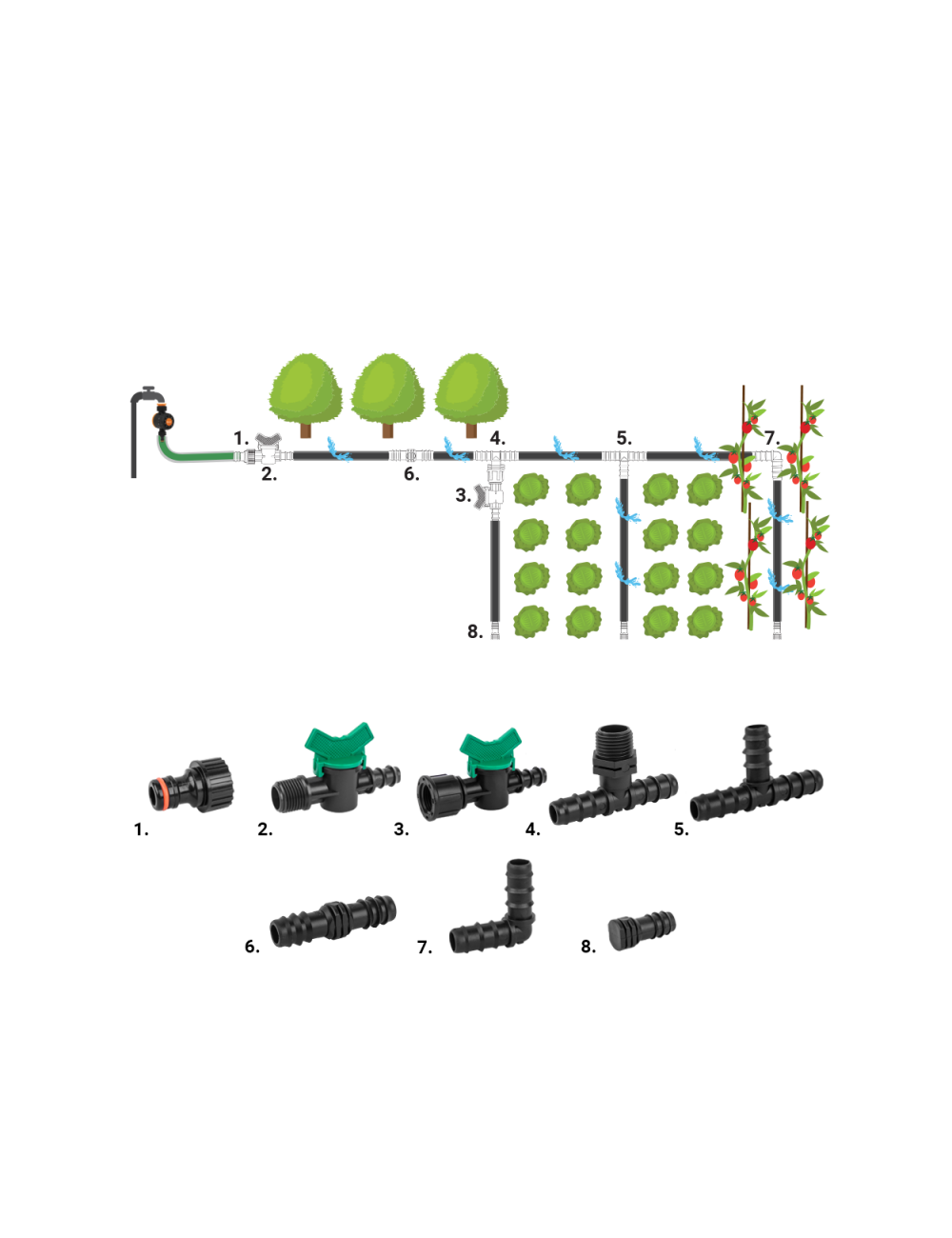 ZESTAW AKCESORIÓW DO LINII KROPLUJĄCEJ 16mm 42szt.
