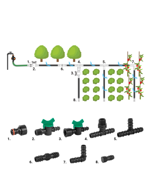 ZESTAW AKCESORIÓW DO LINII KROPLUJĄCEJ 16mm 42szt.