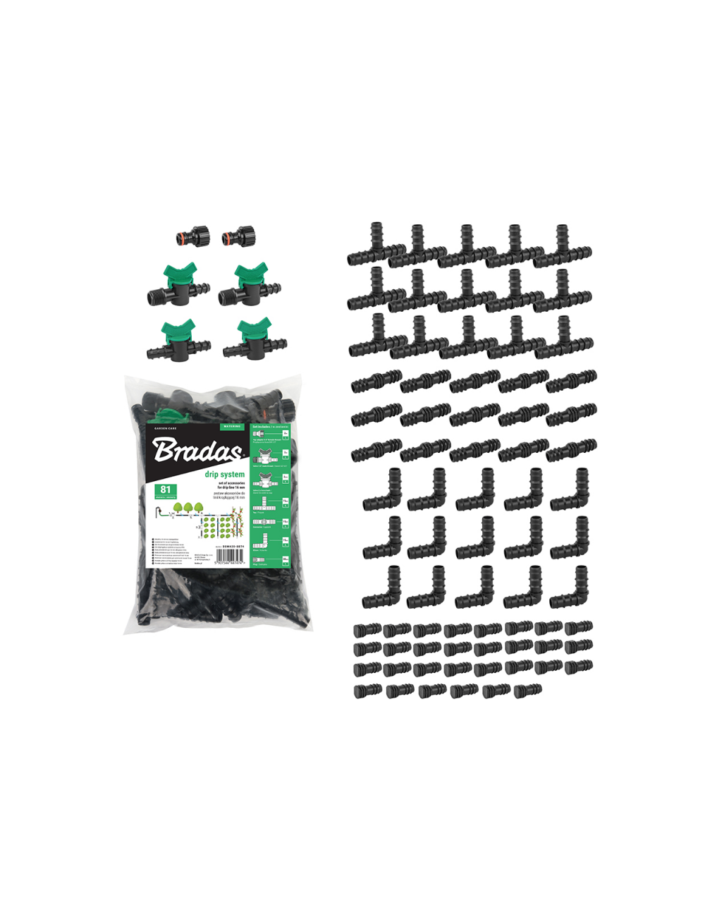 ZESTAW AKCESORIÓW DO LINII KROPLUJĄCEJ 16mm 81szt.