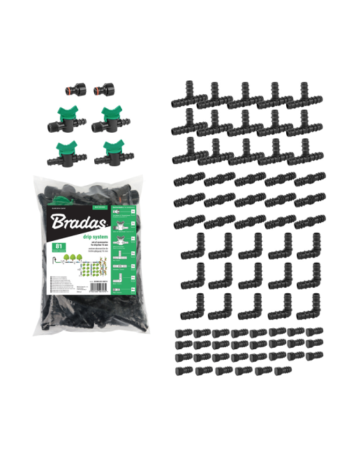 ZESTAW AKCESORIÓW DO LINII KROPLUJĄCEJ 16mm 81szt.