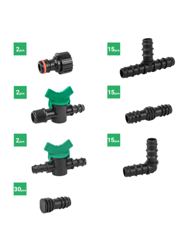 ZESTAW AKCESORIÓW DO LINII KROPLUJĄCEJ 16mm 81szt.
