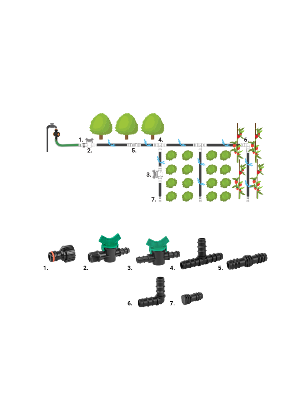 ZESTAW AKCESORIÓW DO LINII KROPLUJĄCEJ 16mm 81szt.