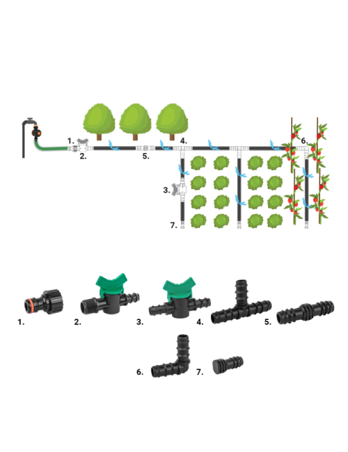 ZESTAW AKCESORIÓW DO LINII KROPLUJĄCEJ 16mm 81szt.